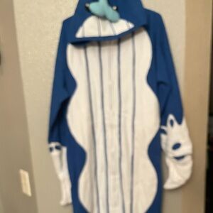 Adult baby shark blue white black.